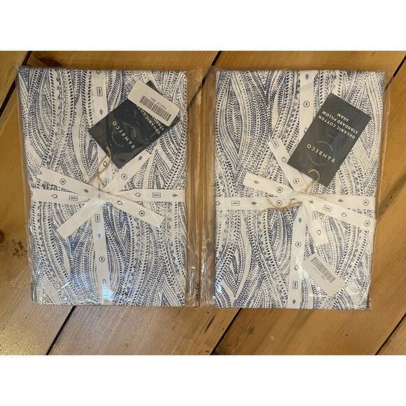 2 NWT! Bambeco Organic Cotton Pillow Sham. Beautiful Blue/white Print. 20x26" - Picture 3 of 3